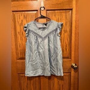 Torrid Flutter Blouse - Denim Medium Wash